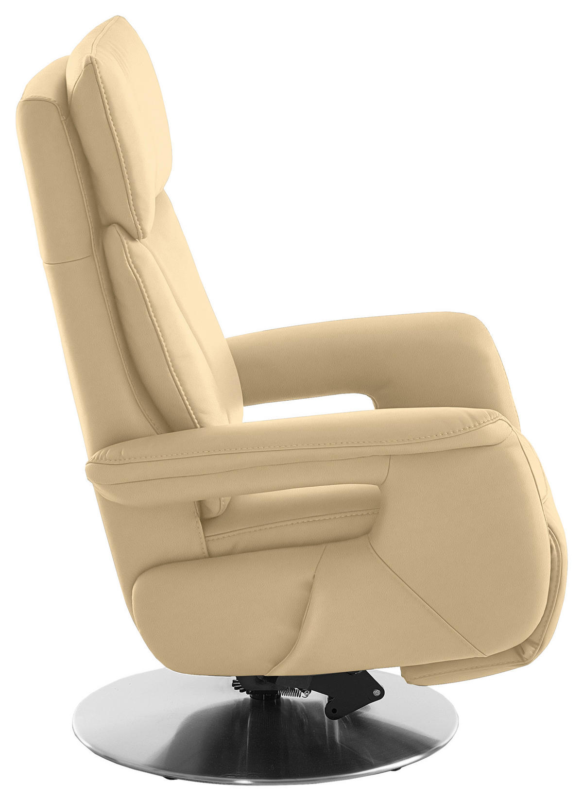RELAXSESSEL in Leder Beige  - Edelstahlfarben/Beige, Design, Leder/Metall (78/112/85cm) - Cantus