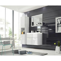 KÚPEĽŇA biela, biela s vysokým leskom  - biela/biela s vysokým leskom, Lifestyle, kov/kompozitné drevo (90cm) - P & B