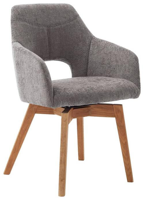 ARMLEHNSTUHL drehbar  in Mikrofaser  - Wildeiche/Cappuccino, Design, Holz/Textil (57/84/57cm) - Voleo