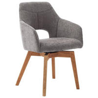 ARMLEHNSTUHL  in Mikrofaser  - Wildeiche/Cappuccino, Design, Holz/Textil (57/84/57cm) - Voleo