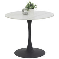 ESSTISCH in Metall, Stein 90/90/76 cm  - Schwarz/Weiß, Trend, Stein/Metall (90/90/76cm) - Boxxx