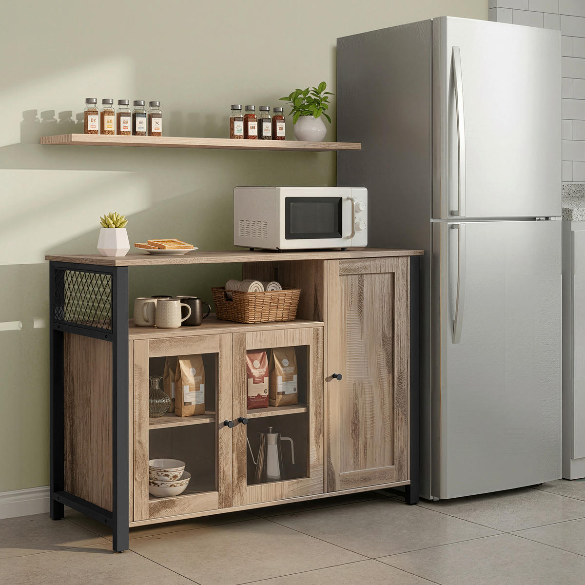 ANRICHTE Dekorfolie Braun, Schwarz  - Schwarz/Braun, Trend, Glas/Holzwerkstoff (110/75/33cm) - Boxxx