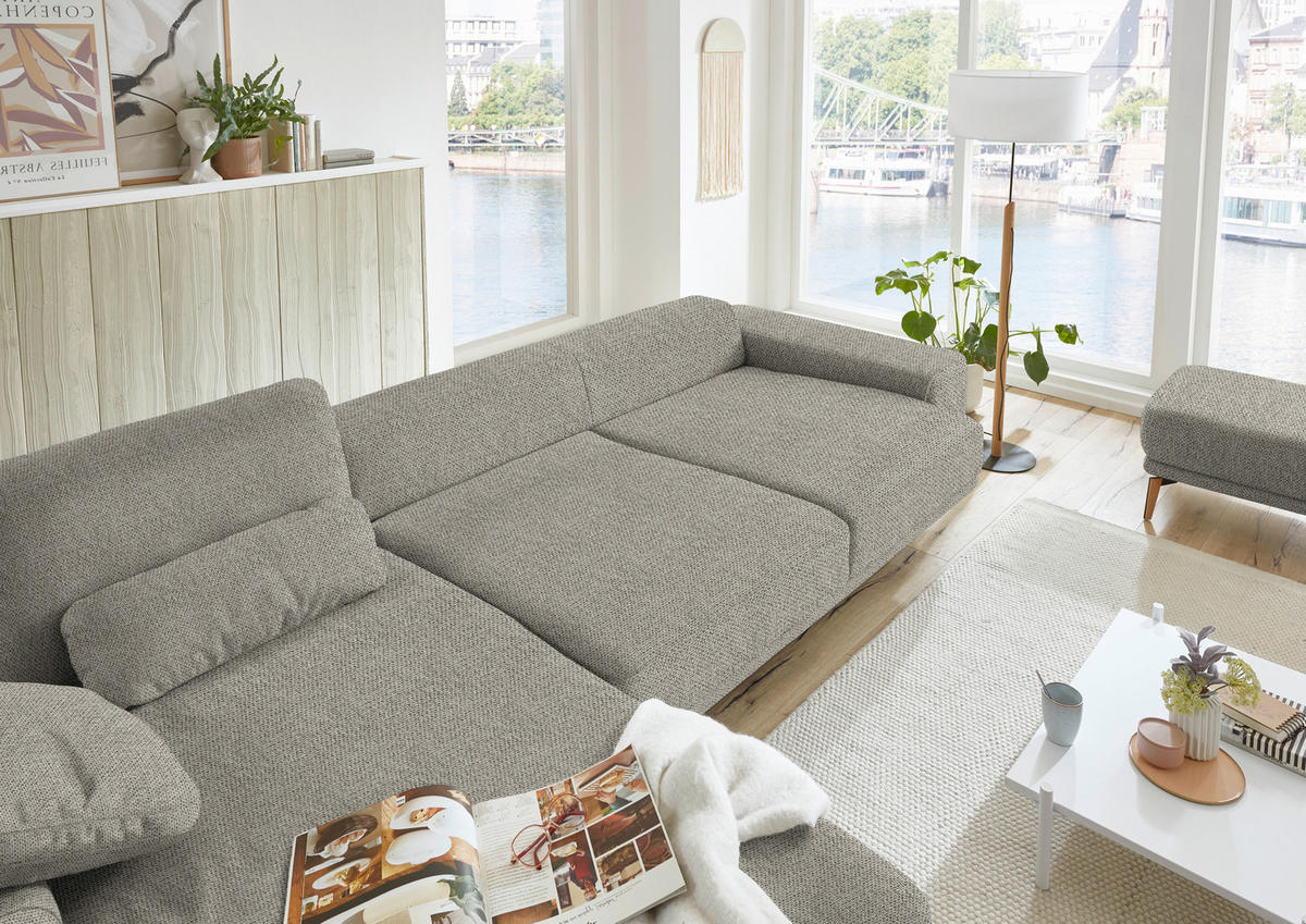 ECKSOFA  in Flachgewebe Braun, Grün  193/334 cm  - Wildeiche/Braun, Design, Holz/Textil (193/334cm) - Niels Andersson