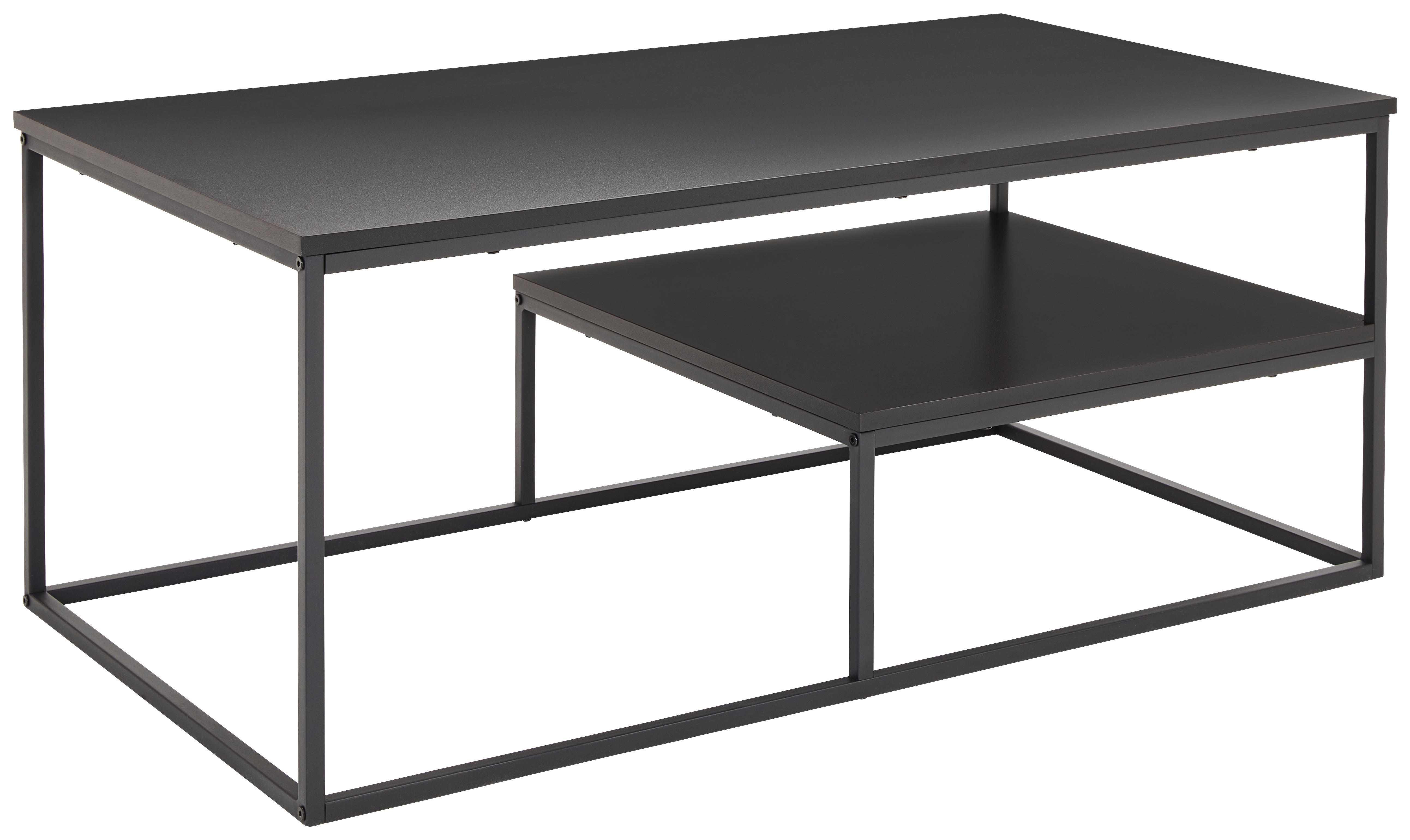 Couchtisch Sun 110/60/45 cm rechteckig Schwarz  - Schwarz, Design, Holzwerkstoff/Metall (110/60/45cm) - MID.YOU