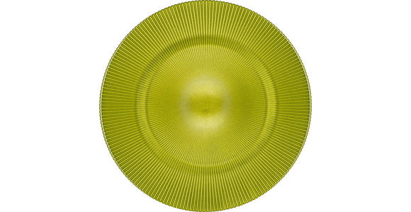 PLATZTELLER 34 cm - Grün, KONVENTIONELL, Glas (34cm) - Novel