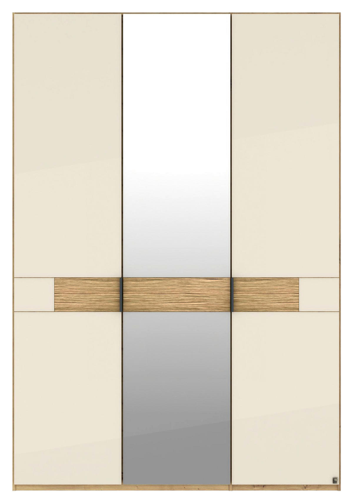DREHTÜRENSCHRANK 150/216/58 cm,  in Eichefarben, Champagner, 3 Tür(en)  - Schieferfarben/Champagner, Design, Glas/Holz (150/216/58cm) - Musterring
