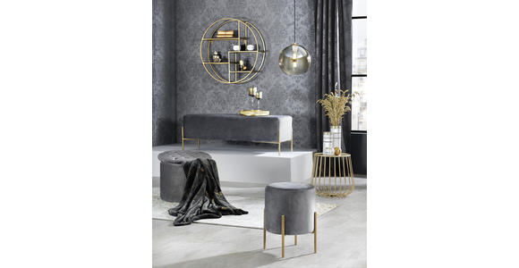 WANDREGAL Akazie teilmassiv Schwarz, Goldfarben - Goldfarben/Schwarz, Trend, Holz/Metall (80/80/22cm) - Xora