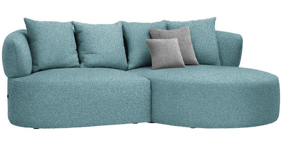 ECKSOFA in Bouclé Schwarz, Türkis  - Türkis/Taupe, MODERN, Kunststoff/Textil (235/166cm) - Hom`in