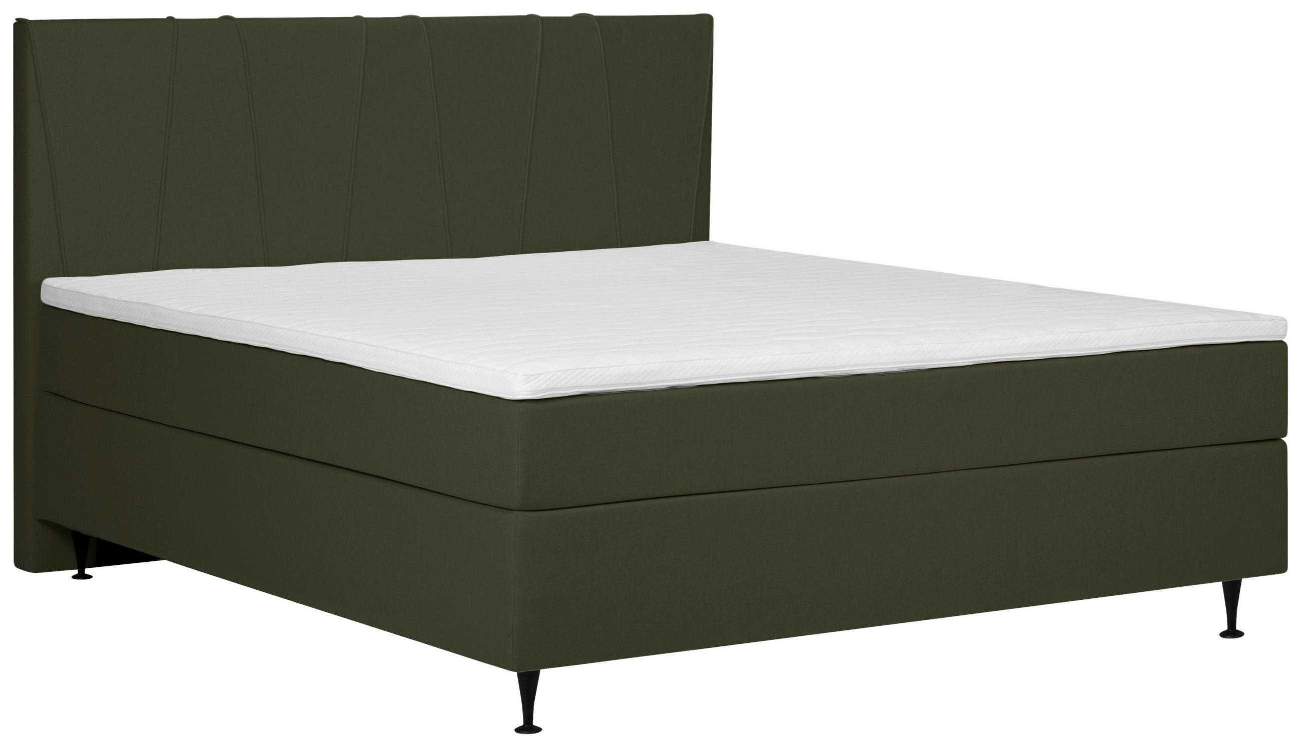 BOXSPRING-ÁGY 180/200 cm  sötétzöld  - fekete/sötétzöld, Modern, textil (180/200cm) - MID.YOU