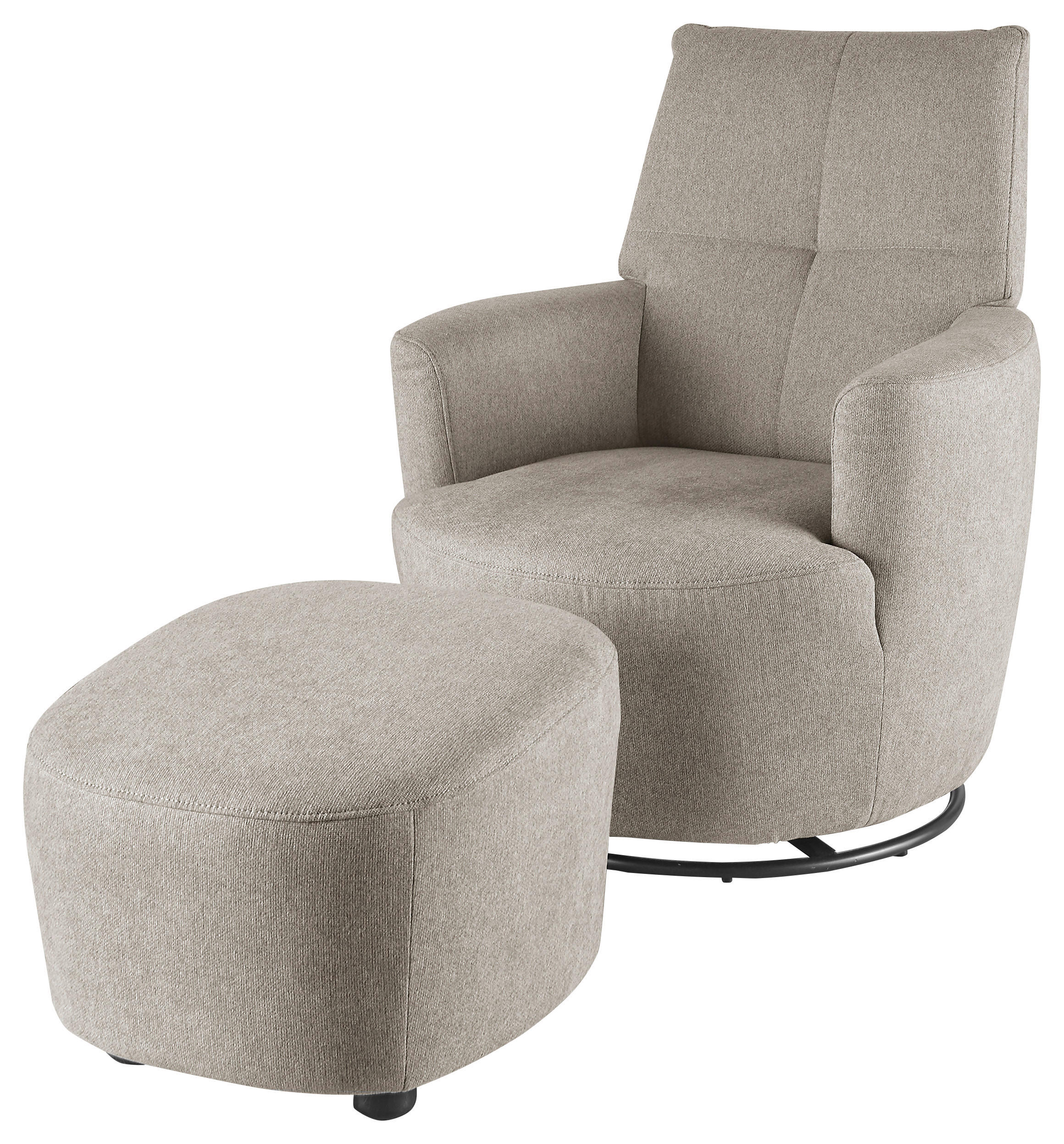 HOCKER Webstoff Beige  - Beige/Schwarz, Design, Kunststoff/Textil (54/41/57cm) - SetOne by Musterring