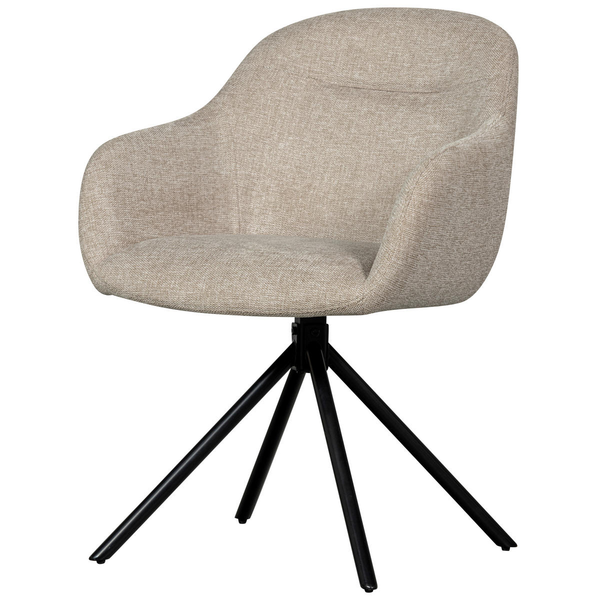 ARMLEHNSTUHL-SET 2 Stück  in Eisen Webstoff  - Sandfarben/Schwarz, MODERN, Textil/Metall (57/80/61cm) - Livetastic