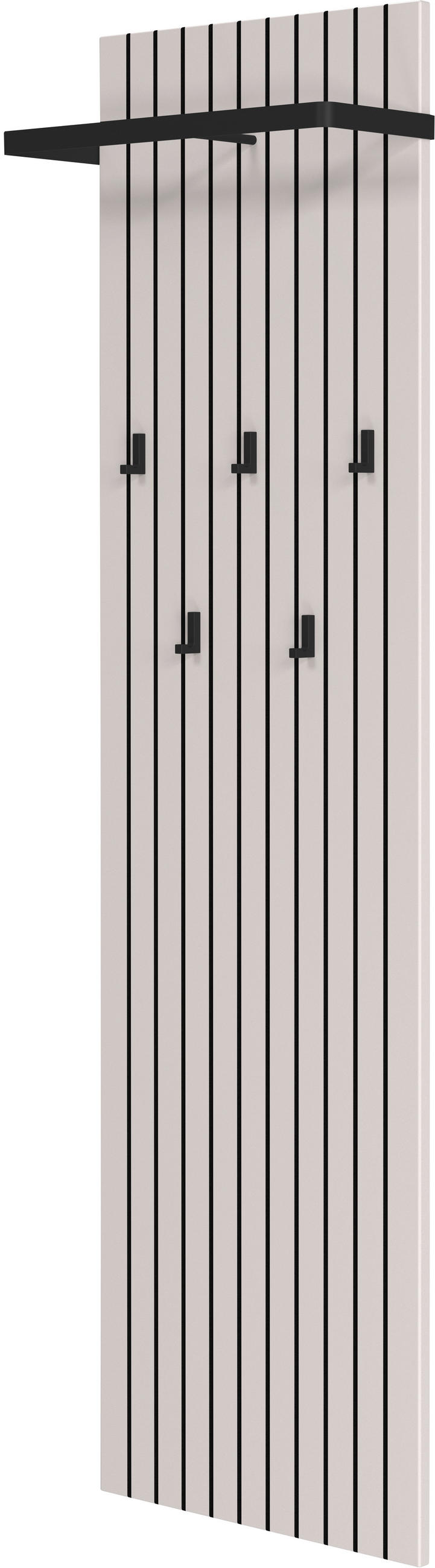 GARDEROBENPANEEL  in 46/160/18 cm  - Kaschmir/Schwarz, Design, Holzwerkstoff/Metall (46/160/18cm) - Voleo