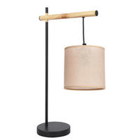 TISCHLEUCHTE Combi 30/15/55 cm  - Beige/Schwarz, Natur, Kunststoff/Metall (30/15/55cm)