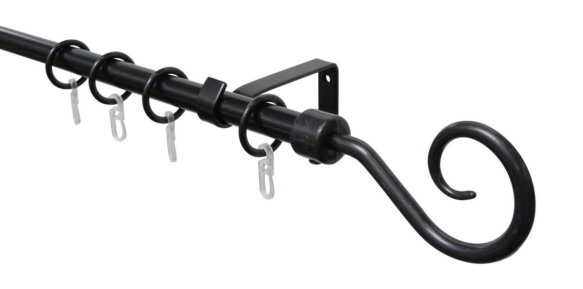 KARNIŠA crna metal - crna, Basics, metal (130-240cm) - Gardinia