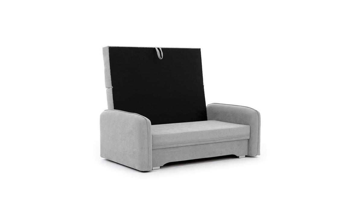 SCHLAFSOFA in Chenille Hellgrau  - Silberfarben/Hellgrau, Design, Kunststoff/Textil (155/105/75cm) - MID.YOU