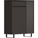 SCHUHSCHRANK  in 84/105/34 cm  - Anthrazit/Schwarz, Design, Glas/Holzwerkstoff (84/105/34cm) - Dieter Knoll