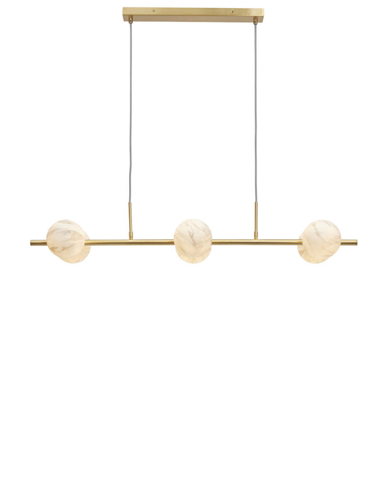 HÄNGLAMPA Carrara Globus 105/30 cm  - vit/guldfärgad, Basics, metall/glas (105/30cm) - It's about Romi
