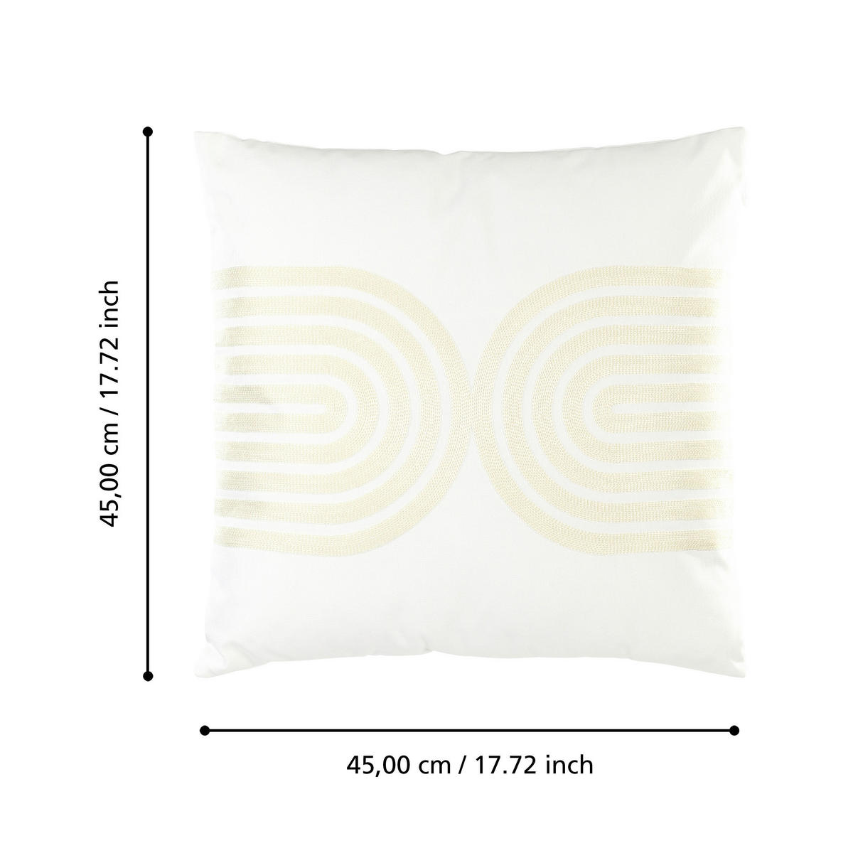 ZIERKISSEN  45/45 cm   - Beige/Weiß, Basics, Textil (45/45cm) - Eglo