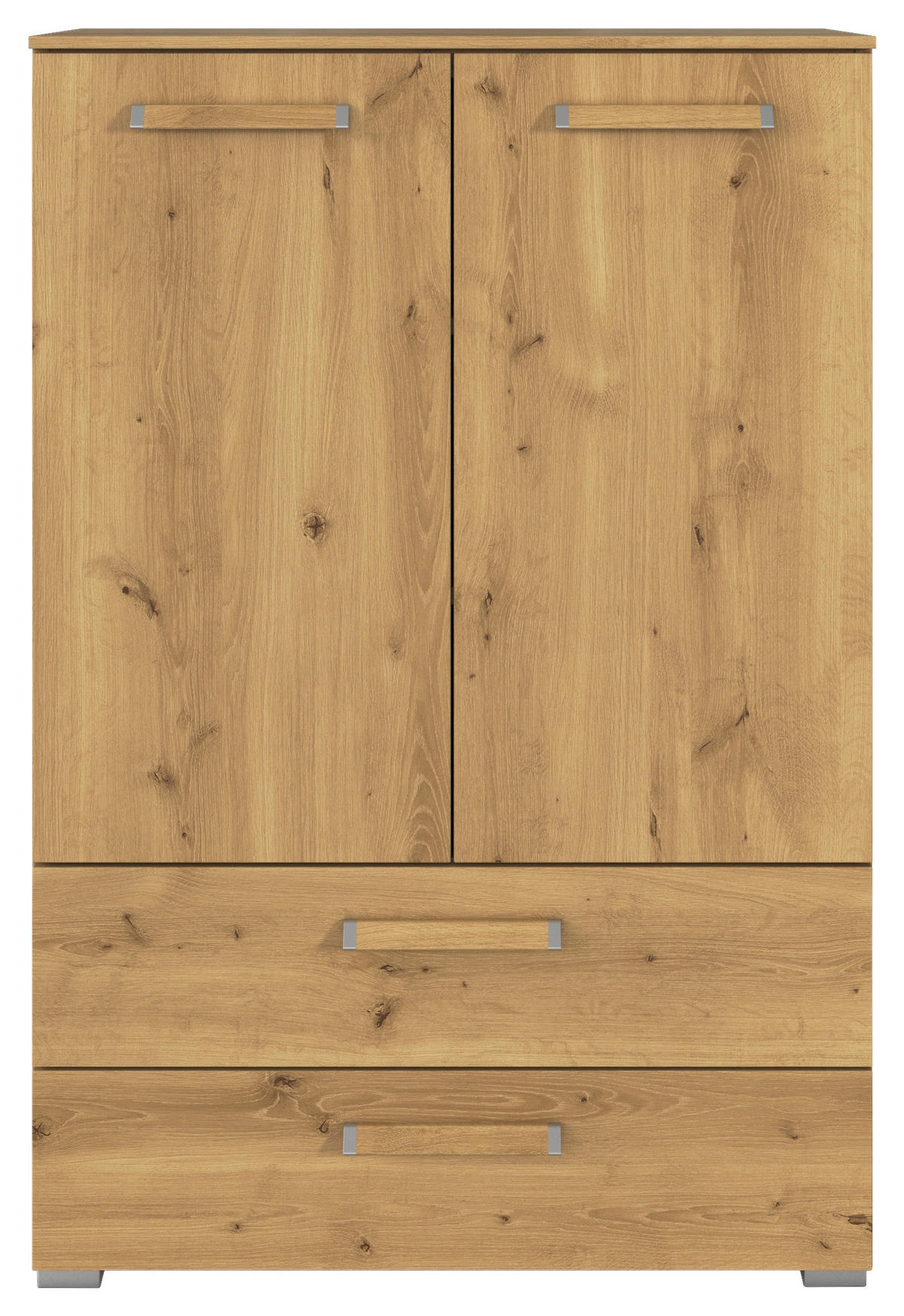 KOMMODE  in 80/119/42 cm  - Eichefarben/Silberfarben, Design, Holzwerkstoff/Kunststoff (80/119/42cm) - Novel