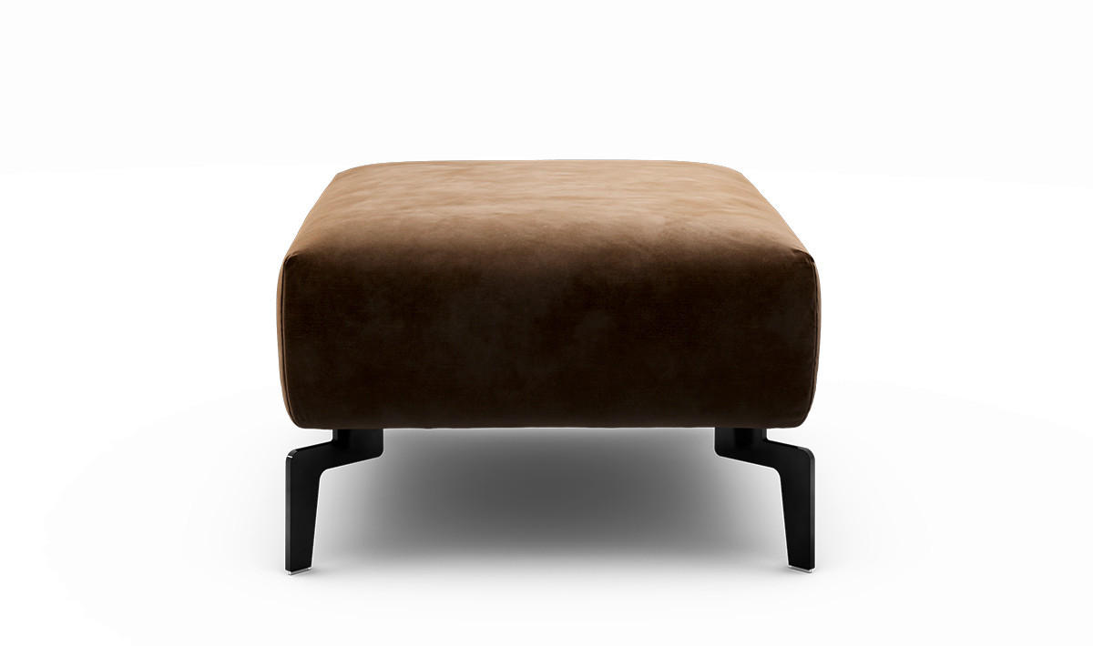 HOCKER Samt Braun  - Schwarz/Braun, Design, Textil/Metall (90/70/46cm) - SENSOO