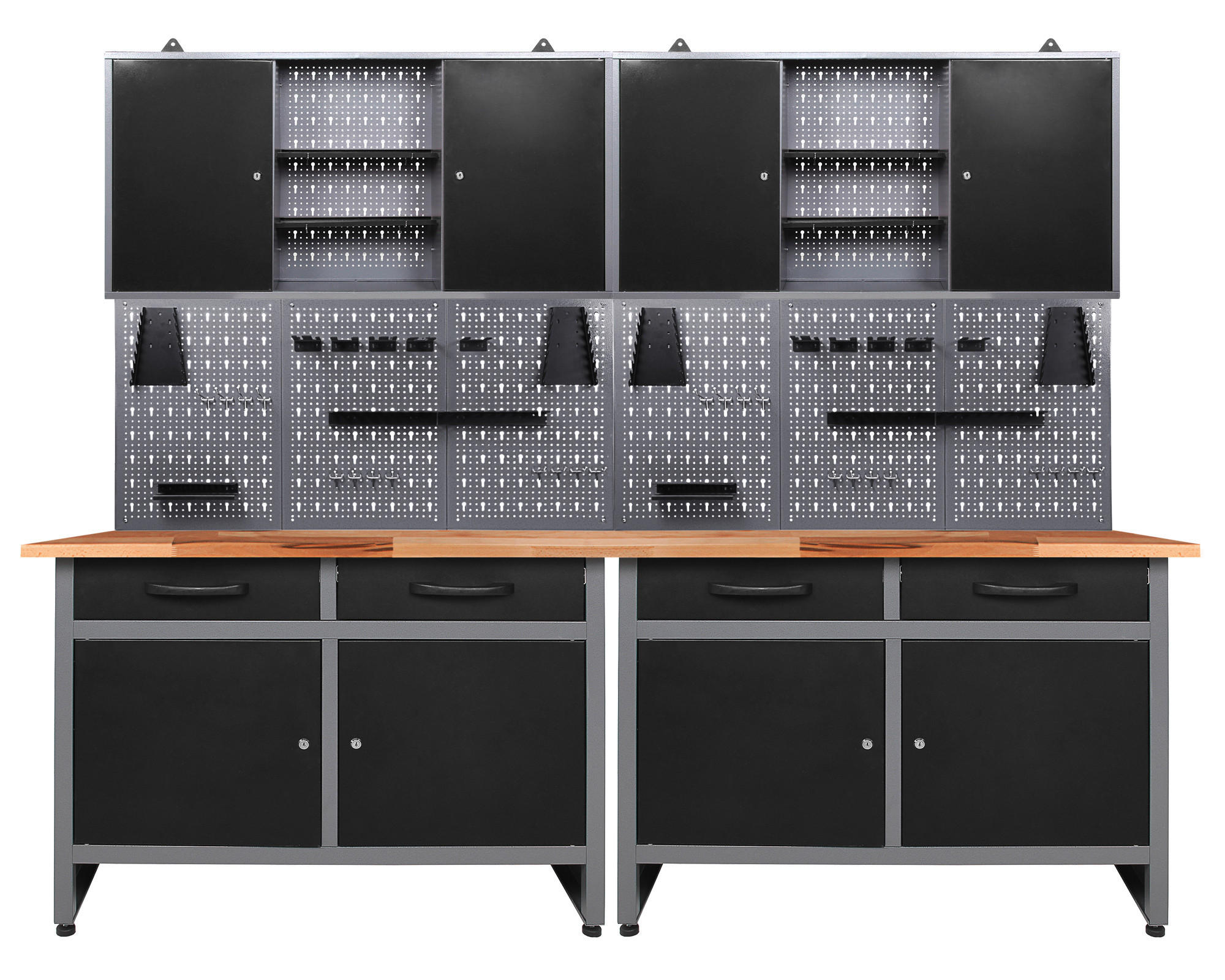 Werkbank-set Werner B: 240 Cm Anthrazit/grau