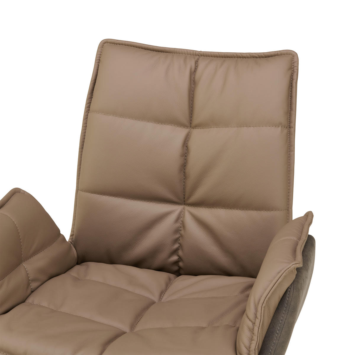 ARMLEHNSTUHL  in Eisen Webstoff Echtleder pigmentiert  - Schwarz/Braun, KONVENTIONELL, Leder/Textil (65/88/65cm) - Livetastic
