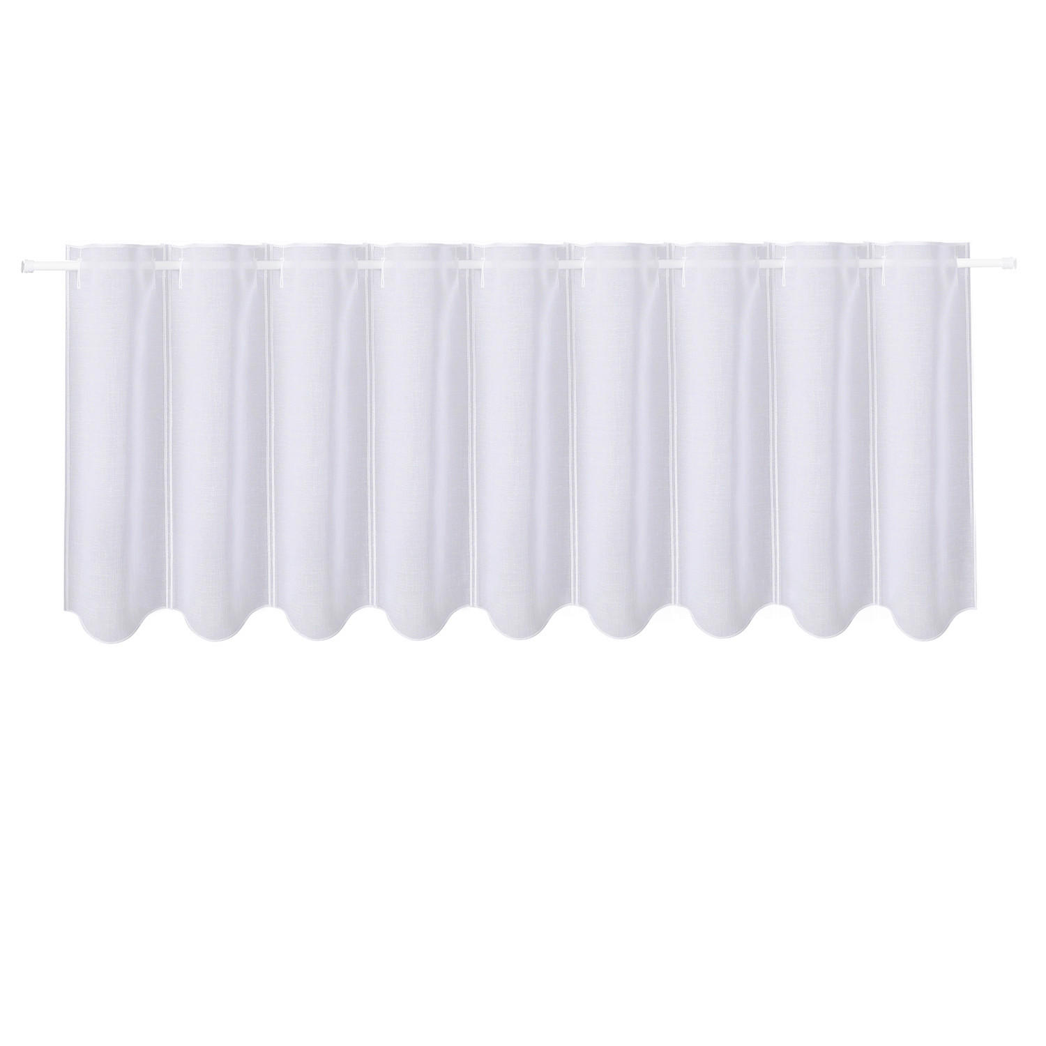 KURZGARDINE   80/45 cm   - Weiß, KONVENTIONELL, Textil (80/45cm)