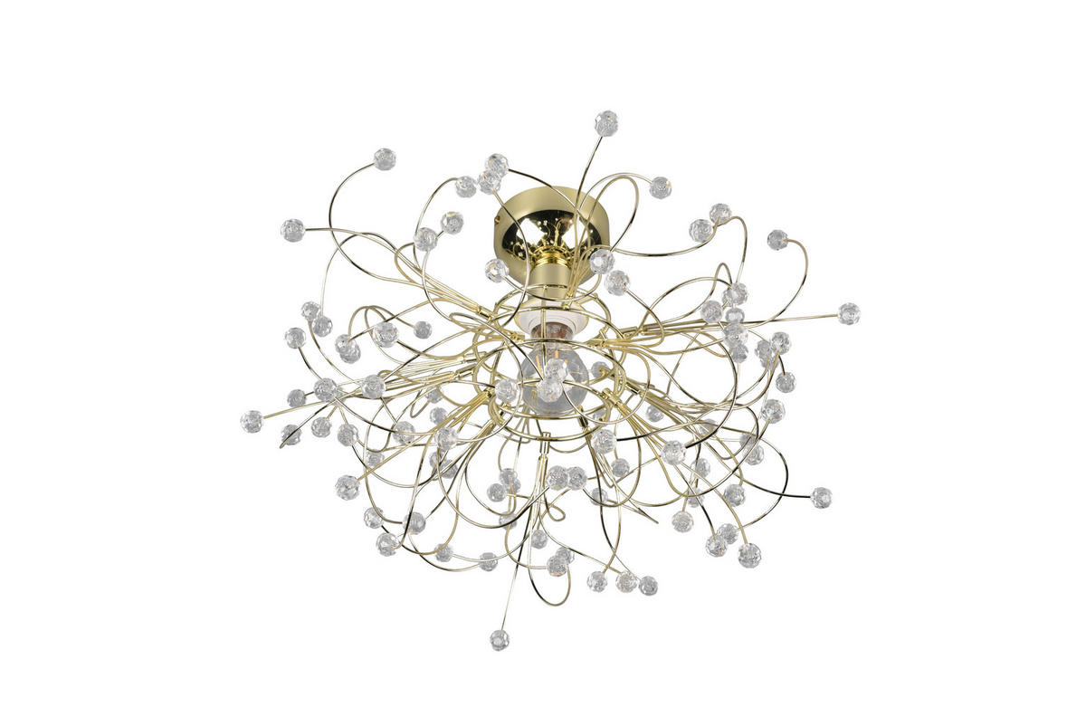 DECKENLEUCHTE  52/35 cm    - Transparent/Messingfarben, Konventionell, Kunststoff/Metall (52/35cm)