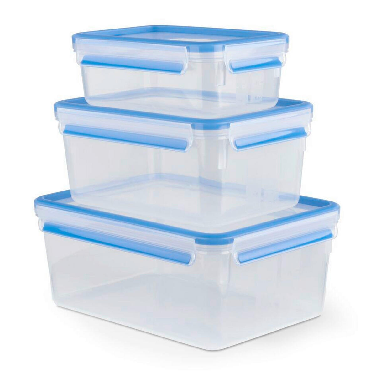 FRISCHHALTEDOSENSET Clip & Close 3-teilig  - Transparent, Basics, Kunststoff (26,3/19,5/11cm) - Emsa