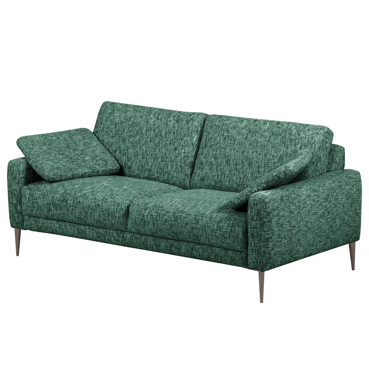 3-SITZER-SOFA Webstoff Grün  - Schwarzchrom/Grün, Design, Textil/Metall (187/85/92cm) - Livetastic