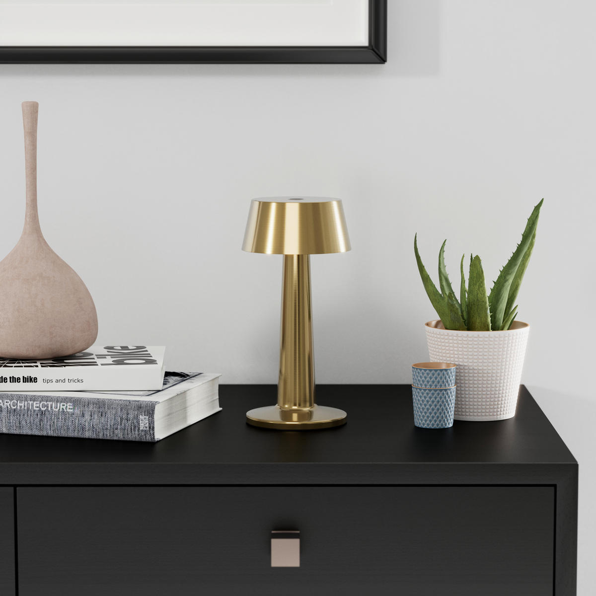 AKKU-TISCHLEUCHTE Aniara 11/22,1 cm  - Goldfarben, Basics, Metall (11/22,1cm) - Novel