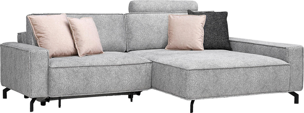 ECKSOFA in Mikrofaser Naturfarben  - Schwarz/Naturfarben, Design, Textil (246/164cm) - Sedda