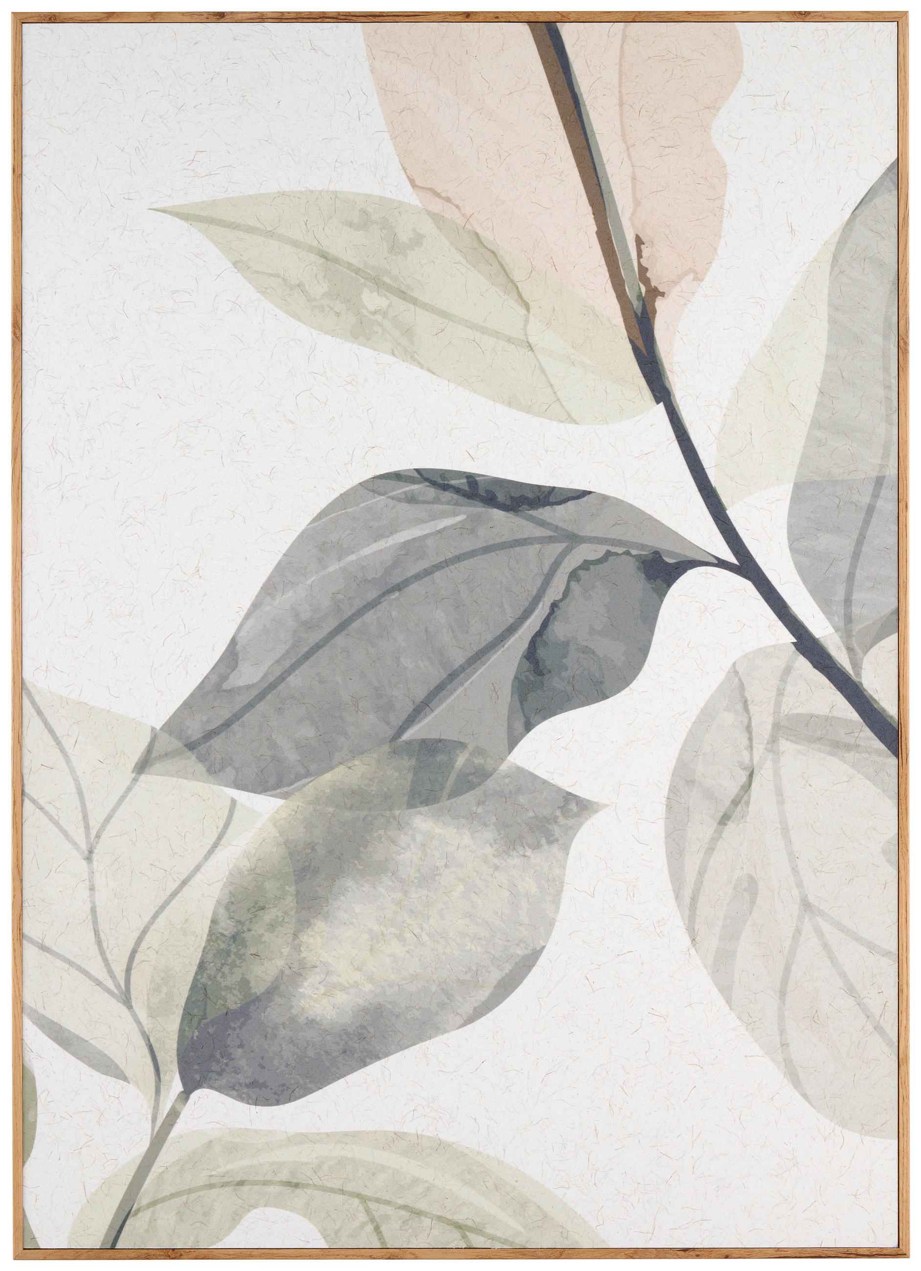 UMELECKÁ TLAČ, kvety, 51,2/71,2 cm  - viacfarebná/farba duba, Basics, kompozitné drevo/papier (51,2/71,2cm) - Monee