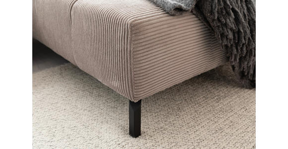 ECKSOFA in Cord Taupe  - Taupe/Schwarz, Design, Textil/Metall (216/321cm) - Hom`in