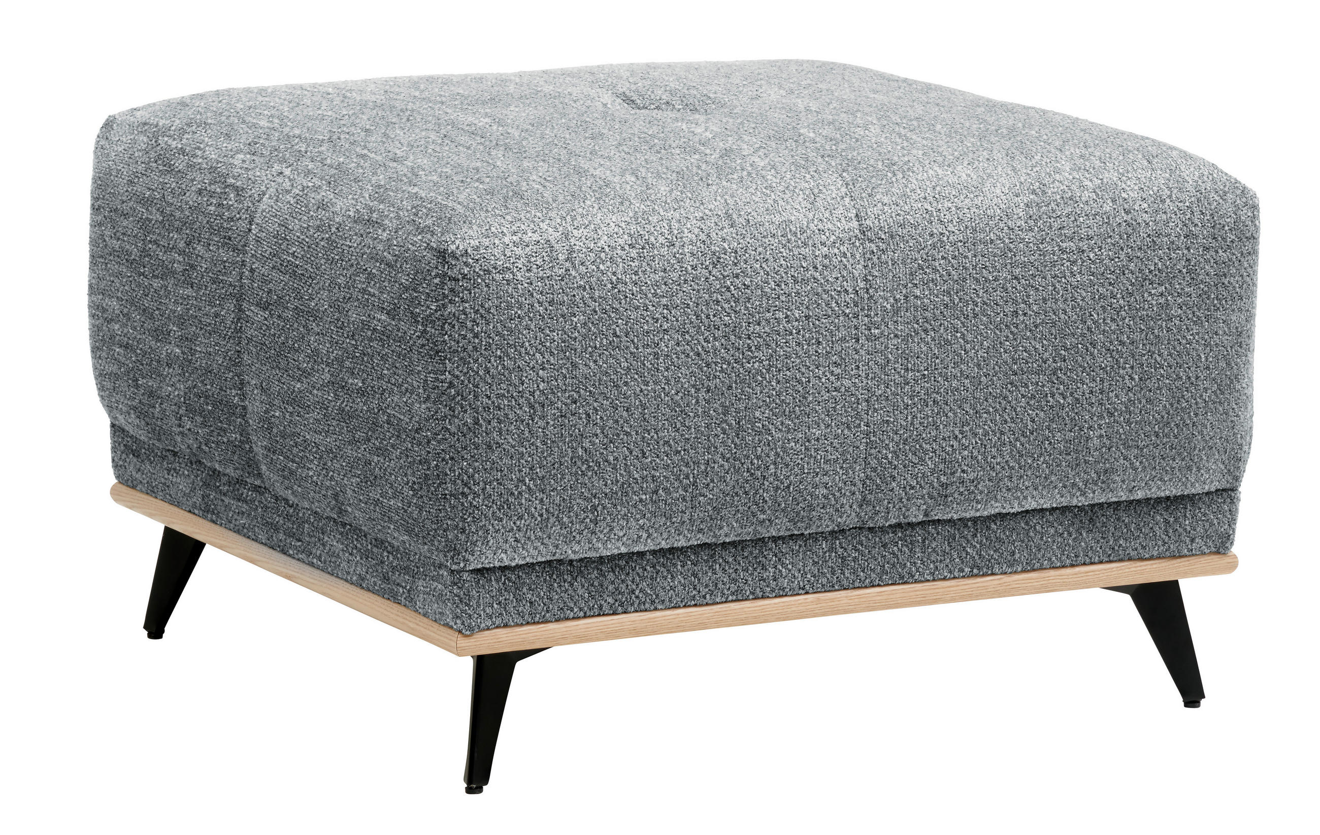 HOCKER Chenille Anthrazit  - Anthrazit/Schwarz, MODERN, Holz/Textil (73/47/73cm) - home24