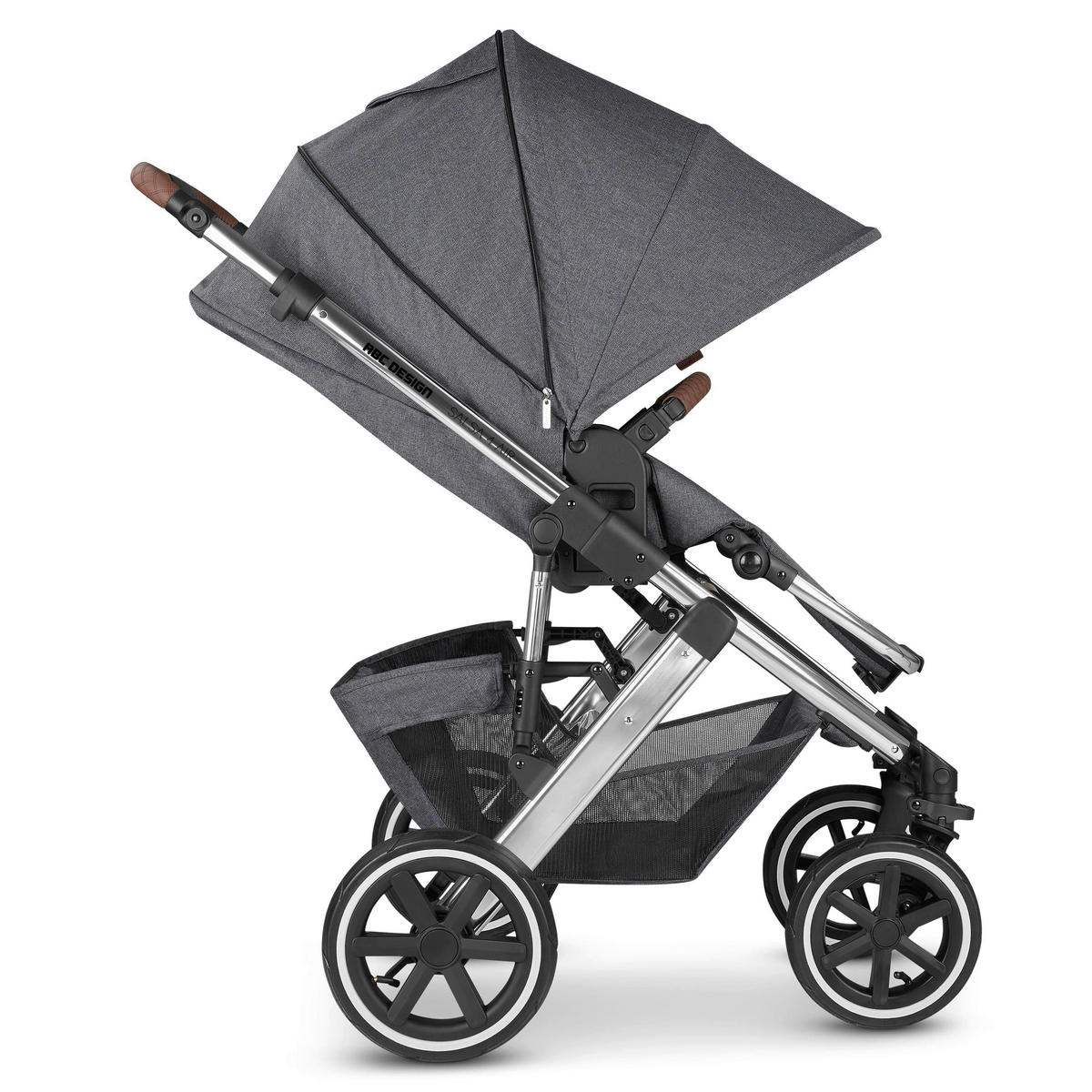 KOMBIKINDERWAGEN  Salsa 4 Air  Asphalt  - Dunkelgrau/Silberfarben, Basics, Textil/Metall (95/63/110cm) - ABC Design
