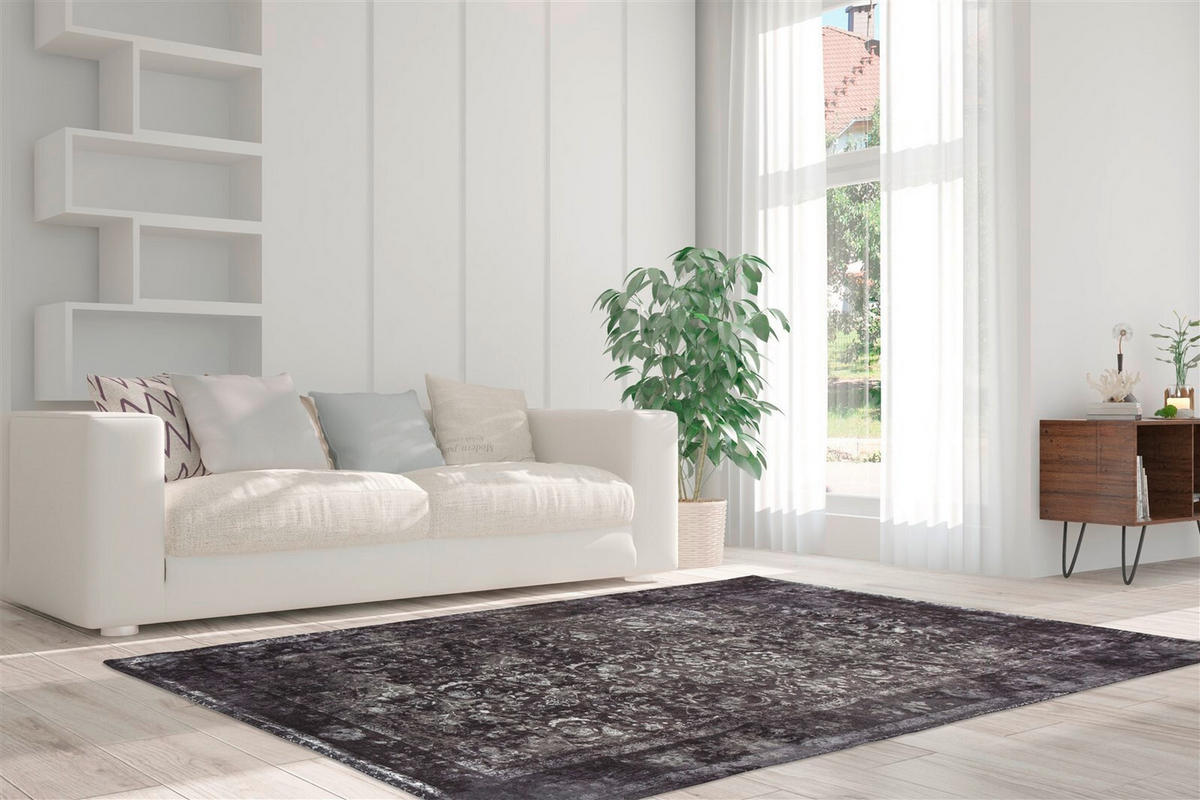 FLACHWEBETEPPICH 160/230 cm Vintage 8404 Grau Grau  - Grau, KONVENTIONELL, Textil (160/230cm)