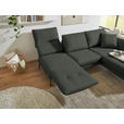 ECKSOFA  in Flachgewebe Grün Armteilverstellung, Relaxfunktion, Drehsitzfunktion  255-365/175-224 cm  - Schwarz/Grün, Design, Textil/Metall (255-365/175-224cm) - Dieter Knoll