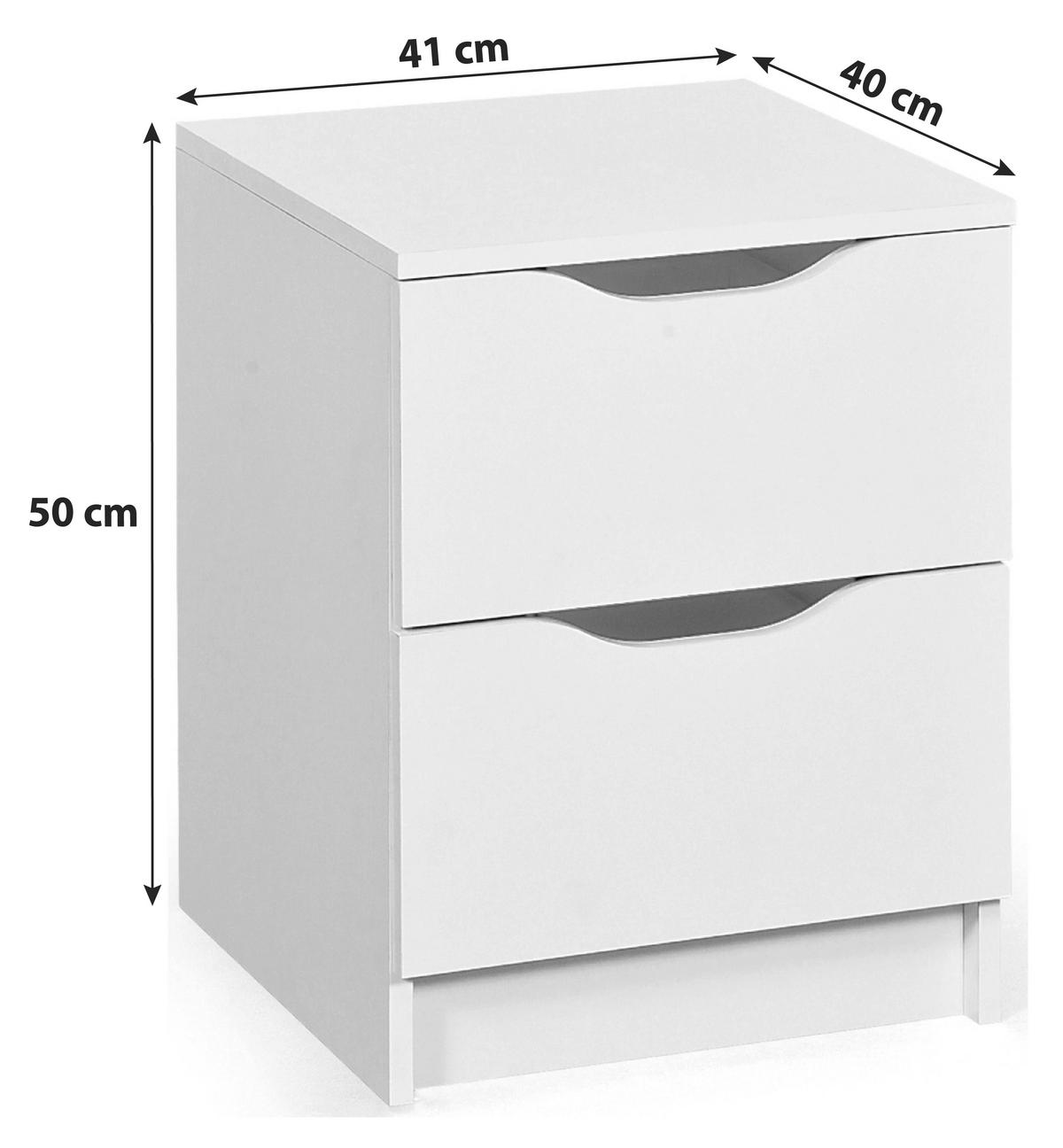 NACHTTISCH 41/50/40 cm  in Weiss  - Weiss, Modern, Holzwerkstoff (41/50/40cm) - MID.YOU