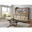 ECKSOFA in Echtleder Ecru  169/298 cm  - Ecru/Schwarz, Design, Leder/Metall (169/298cm) - Dieter Knoll