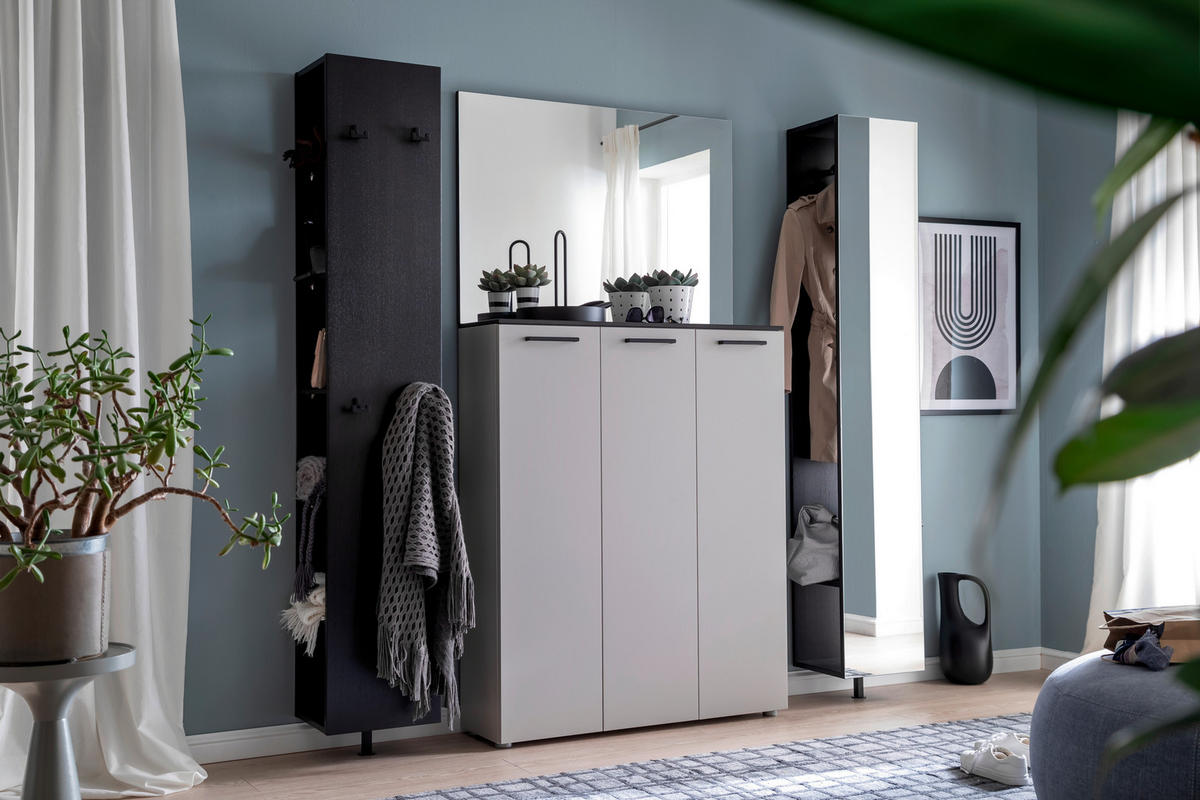 GARDEROBE 4-teilig  in 200/198/29 cm  - Eichefarben/Grau, Design, Holz/Holzwerkstoff (200/198/29cm) - Moderano