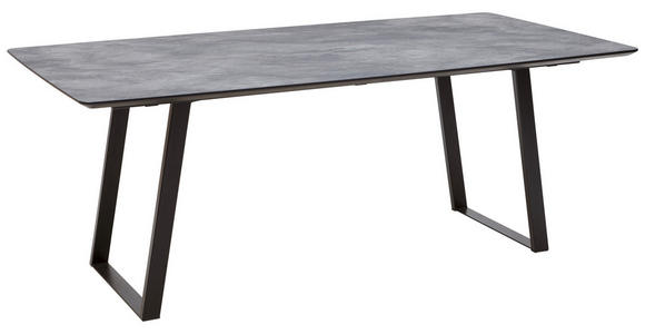 ESSTISCH in Metall, Kunststoff 160/90/76 cm   - Dunkelgrau/Schwarz, Design, Kunststoff/Metall (160/90/76cm) - Dieter Knoll