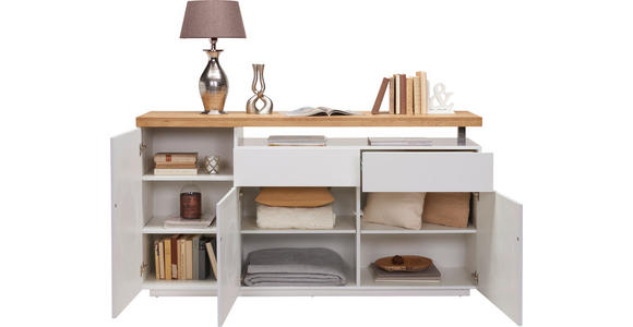 SIDEBOARD 170/92/41,5 cm  - Eichefarben/Weiß, KONVENTIONELL, Holz/Holzwerkstoff (170/92/41,5cm) - Novel