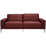 2,5-SITZER  in Echtleder Bordeaux   - Bordeaux/Schwarz, Design, Leder/Metall (200/102/92cm) - Johann Jakob