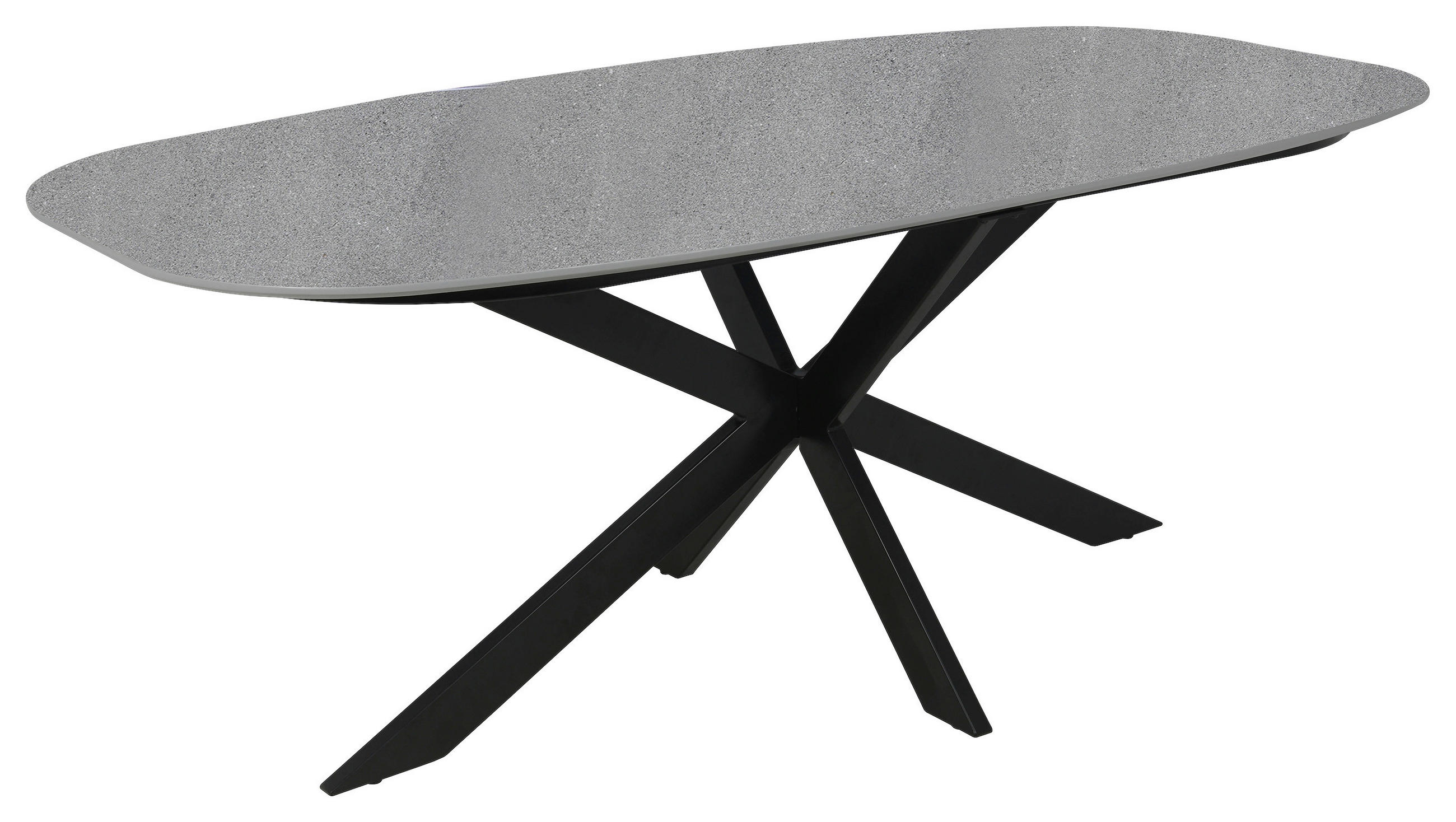ESSTISCH oval Grau, Schwarz  - Schwarz/Grau, Design, Holzwerkstoff/Metall (200/100/76cm) - MID.YOU