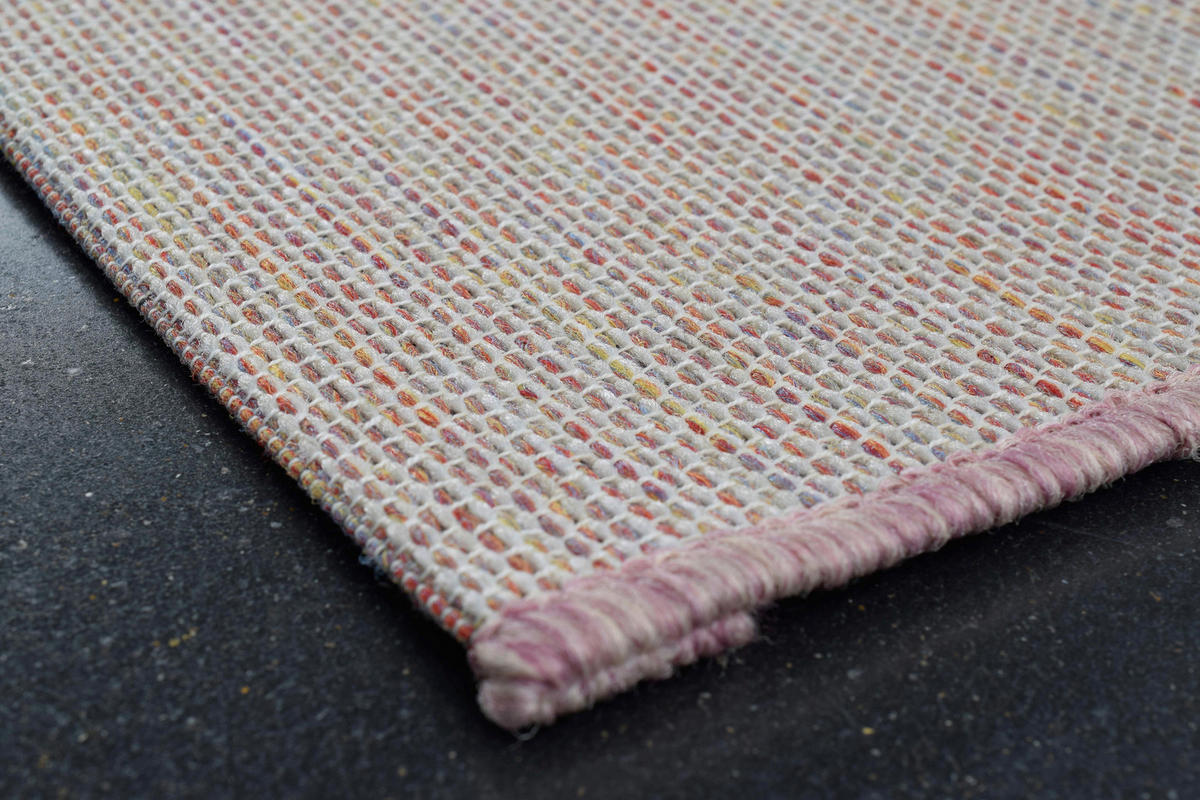 FLACHWEBETEPPICH 80/150 cm Amalfi Rosa, Weiß, Hellrosa  - Hellrosa/Rosa, Trend, Textil (80/150cm)