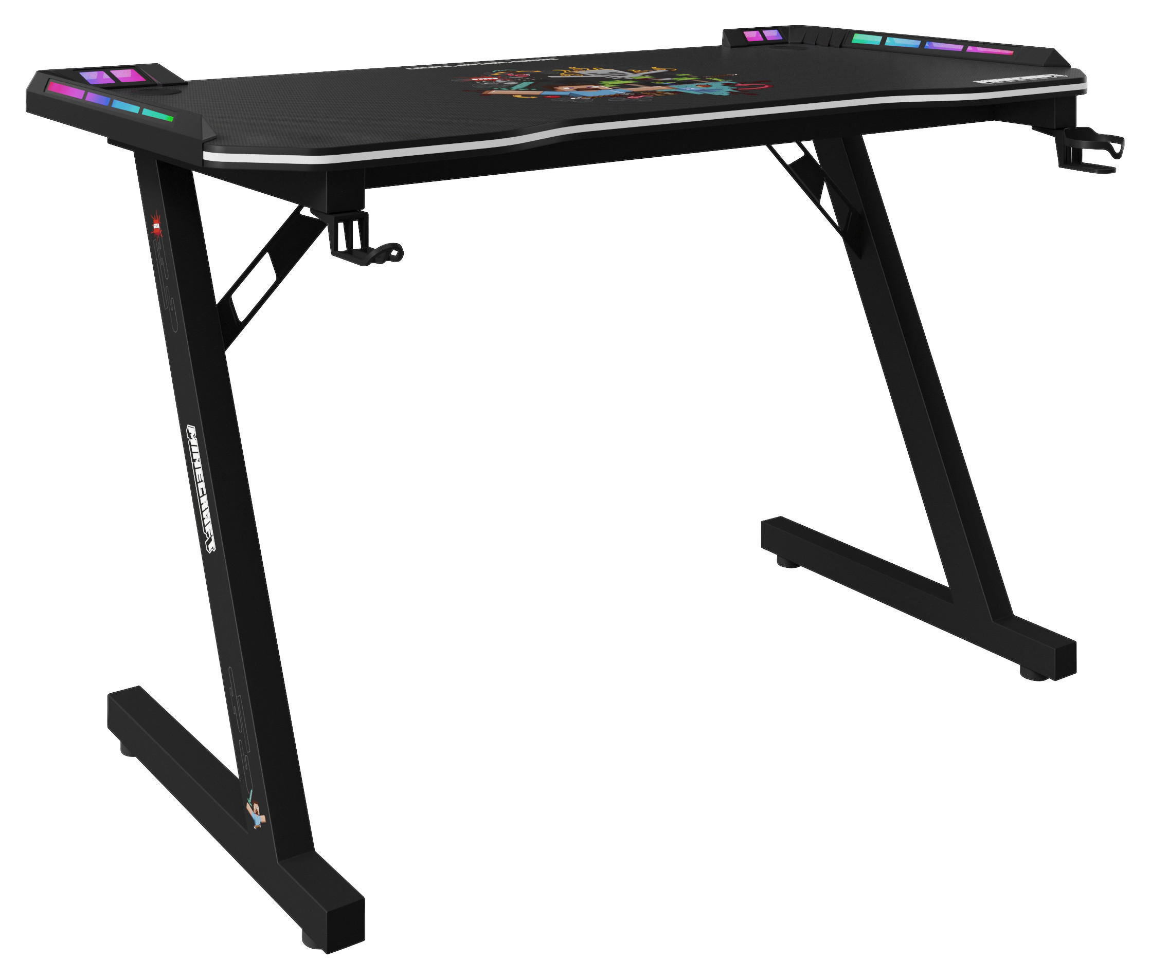 GAMINGTISCH Multicolor, Schwarz  - Multicolor/Schwarz, MODERN, Holzwerkstoff/Metall (120/60/74cm) - Minecraft