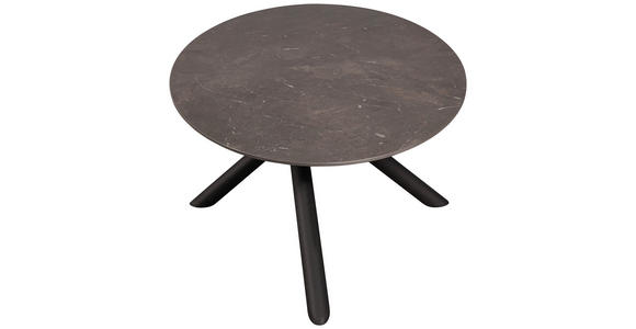 COUCHTISCH 130/75/42 cm oval Schwarz, Dunkelbraun - Dunkelbraun/Schwarz, Design, Keramik/Metall (130/75/42cm) - Novel