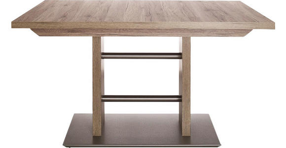 ESSTISCH in Metall, Holzwerkstoff 130(178)/80/75 cm - Edelstahlfarben/Eichefarben, Design, Holzwerkstoff/Metall (130(178)/80/75cm) - Dieter Knoll