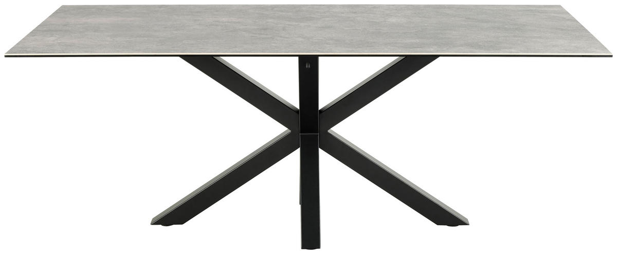 ESSTISCH in Keramik 200/100/75,5 cm  - Schwarz/Grau, Design, Keramik/Metall (200/100/75,5cm) - MID.YOU